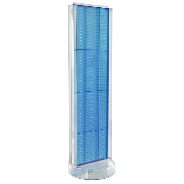 2 Sided- Blue Pegboard Floor Display w/C-Channel